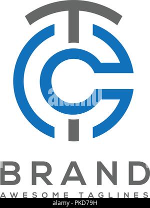 TC schreiben Kreis Stil beste Logo Vektor, Brief CT Abstract Business Logo Design Template, kreatives Schreiben TC Vektor logos Vorlage Stock Vektor
