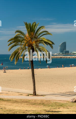 Strand Platja del Somorrostro, Barcelona, Katalonien, Spanien Stockfoto