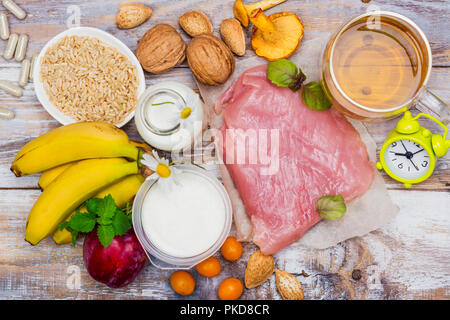 Lebensmittel mit Melatonin Stockfoto