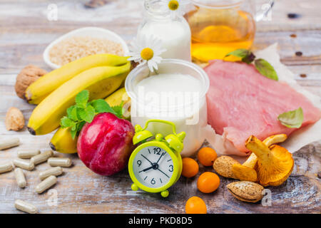 Lebensmittel mit Melatonin Stockfoto