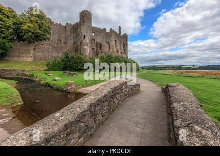 Laugharne Schloss, Carmarthenshire, Wales, UK, Europa Stockfoto