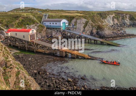 St Davids Rettungsboot Station St. Davids, Pembrokeshire, Wales, UK, Europa Stockfoto