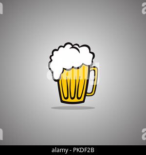 Krug Bier. Vector Illustration. Grauer Hintergrund mit Farbverlauf Stock Vektor