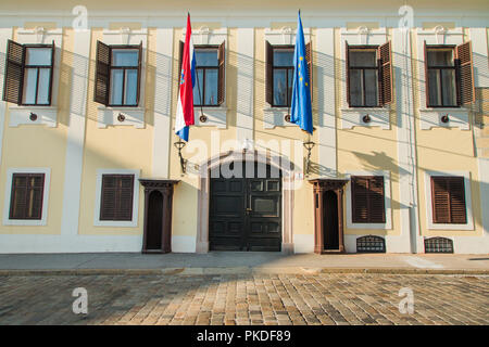 Palast der kroatischen Regierung auf St Mark's Square in Zagreb Stockfoto