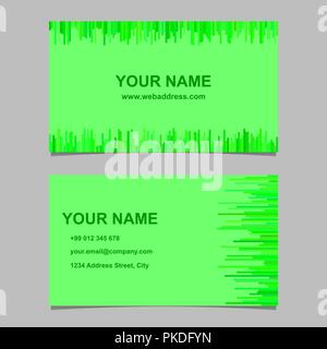 Grüne Moderne business card Template Design - Vektorgrafik mit horizontalen und vertikalen Streifen Stock Vektor