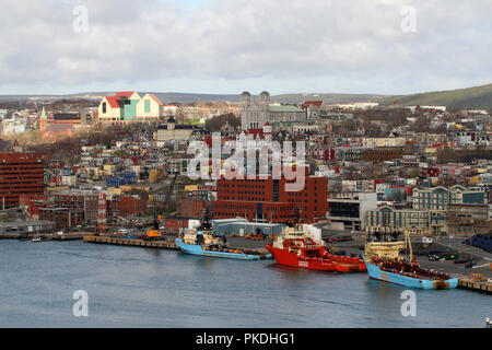 Straße Szenen der Stadt St. John's, und St. John's Harbour, Neufundland, Kanada Stockfoto