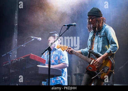 Kanadisch-Musiker Matt Mays und seine Band bei Skookum Music Festival im Stanley Park in Vancouver am 7. September 2018 Stockfoto