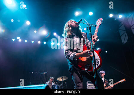 Kanadisch-Musiker Matt Mays und seine Band bei Skookum Music Festival im Stanley Park in Vancouver am 7. September 2018 Stockfoto