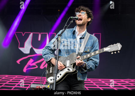 Kelowna band Yukon Blond bei Skookum Music Festival im Stanley Park in Vancouver am 7. September 2018 Stockfoto