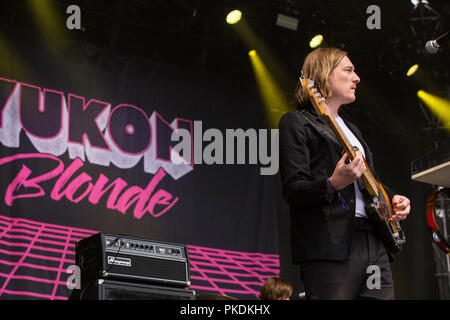 Kelowna band Yukon Blond bei Skookum Music Festival im Stanley Park in Vancouver am 7. September 2018 Stockfoto