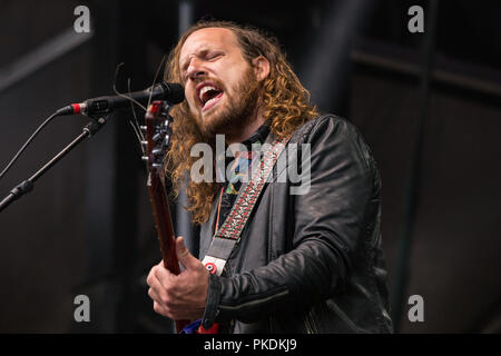 Kelowna band Yukon Blond bei Skookum Music Festival im Stanley Park in Vancouver am 7. September 2018 Stockfoto