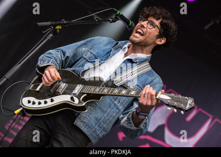 Kelowna band Yukon Blond bei Skookum Music Festival im Stanley Park in Vancouver am 7. September 2018 Stockfoto