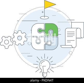 Marketing Strategie Symbol - Internet Werbung und Mediaplanung Stock Vektor