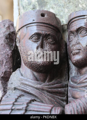 Vier Tetrachs. Augustis und Caesars. Western/Eastern Empire. Porphyr. Aus Konstantinopel. Venedig, Italien. 4. Jahrhundert. Detail. Stockfoto