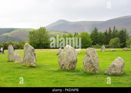 Castlerigg Steinkreis, Keswick, Cumbria, England, UK. Stockfoto