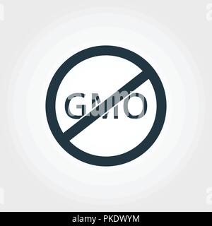 Kein GVO-Symbol. Monochrom Design aus der Sammlung. UI. Pixel Perfect einfache Piktogramm keine Gvo-Symbol. Web Design, Anwendungen, Software, drucken. Stock Vektor
