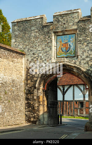 Sommer am Nachmittag die Altstadt in Winchester, Hampshire, England. Stockfoto