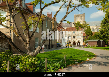 Am späten Nachmittag in Winchester, Hampshire, England. Stockfoto