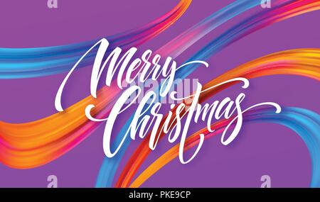 Frohe Weihnachten Hand gezeichnet Beschriftung Banner Design Stock Vektor