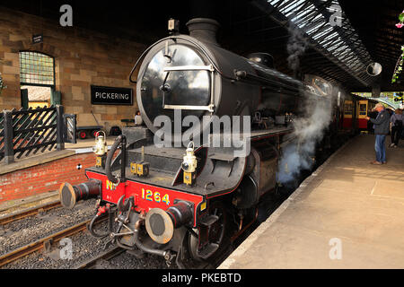 NYMR Dampflok Nr. 1264 stehen in Pickering Station Stockfoto