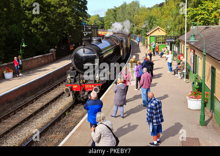 NYMR Dampflok Nr. 1264 Eingabe von Pickering Station Stockfoto