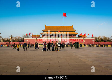 Tiananmen, Tor des Himmlischen Friedens, auf dem Platz des Himmlischen Friedens, Peking, China Stockfoto