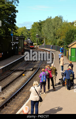 NYMR Dampflok Nr. 1264 nähert sich Pickering Station Stockfoto