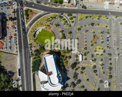 Museo de Arte de Sonora, MUSAS. Estacionamiento de MUSAS. Urbano, Paisaje paisaje de la Ciudad de Hermosillo, Sonora, Mexiko. Städtische Landschaft, Landsc Stockfoto