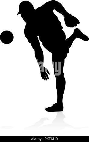 Baseball Player Silhouette Stock Vektor