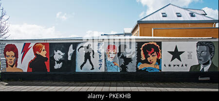 Rund um Island - David Bowie Wall Art Stockfoto