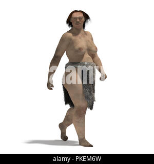 Digitale Illustration von einer Frau aus neandertal Stockfoto