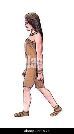 Die menschliche Evolution digitale Illustration, Homo erectus, Australopithecus, sapiens Stockfoto