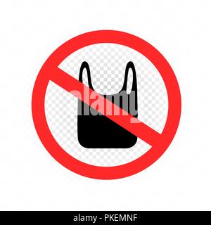 Polyethylen Verpackung ist verboten Stock Vektor