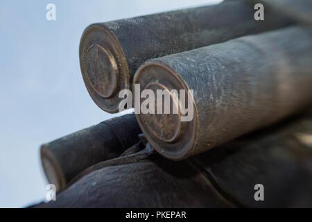 Nahaufnahme von Staff Sgt. Reckless Statue bei Pacific Views Event Center, Marine Corps Base Camp Pendleton, Kalifornien, 30. Juli 2018. Reckless diente mit dem US Marine Corps im koreanischen Krieg im Jahr 1953. Während dieser Zeit arbeitete sie als Lasttier und führte ca. 9.000 Pfund an Munition. Stockfoto