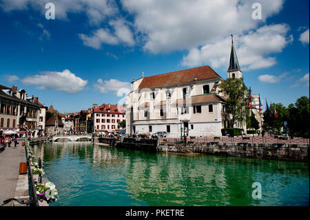 Das Saint-François de Sales Kirche in Annecy, der Hauptstadt des Département Haute-Savoie (Frankreich, 21/06/2010) Stockfoto