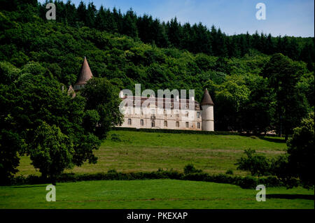 Im 12. Jahrhundert Schloss von Vauban in Bazoches, in der Nièvre (Frankreich, 23/06/2010) Stockfoto