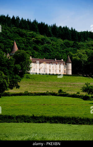 Im 12. Jahrhundert Schloss von Vauban in Bazoches, in der Nièvre (Frankreich, 23/06/2010) Stockfoto