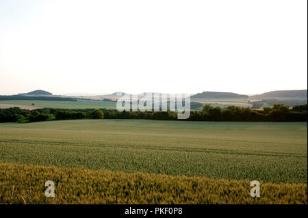 Die Täler rund um Empury im Parc Naturel Régional du Morvan, in der Nièvre (Frankreich, 24/06/2010) Stockfoto