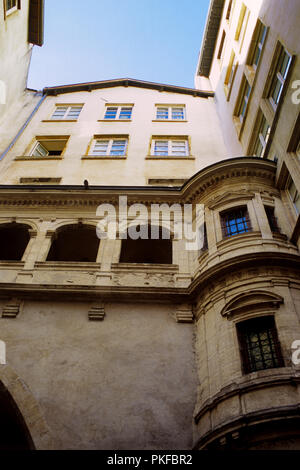 Das Hôtel de Bullioud traboule Passage in der Altstadt von Lyon (Frankreich, 20/10/2007) Stockfoto