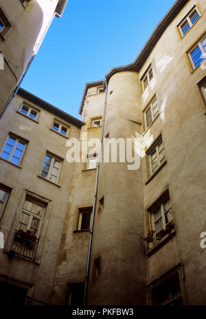 Das Hôtel de Bullioud traboule Passage in der Altstadt von Lyon (Frankreich, 20/10/2007) Stockfoto