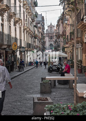 Catania, Italien - 22. August 2018: Schuss von Catania in einem Sommertag. Catania, Sizilien Stockfoto