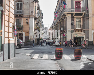 Catania, Italien - 22. August 2018: Schuss von Catania in einem Sommertag. Catania, Sizilien Stockfoto