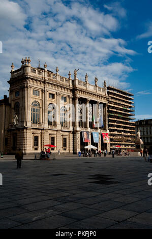 Filippo Juvarra des 18. Jahrhunderts Fassade des Palazzo Madama Palace in Turin (Italien, 18/06/2010) Stockfoto