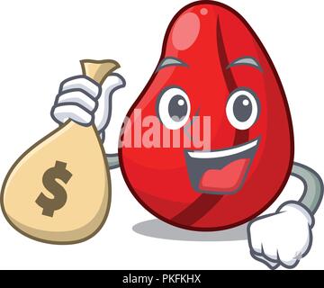 Mit Geld beutel ganz Kolanüsse auf dem Markt Cartoon Stock Vektor