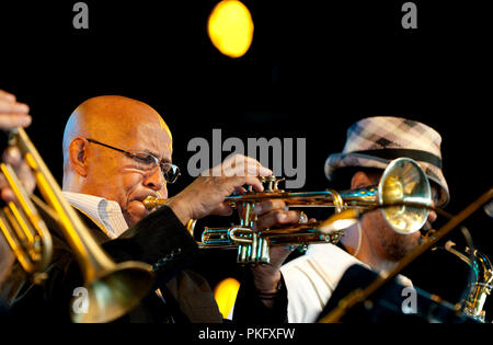 American Jazz Band die Herde spielen bei der Jazz Middelheim Festival in Antwerpen (Belgien, 15/08/2009) Stockfoto