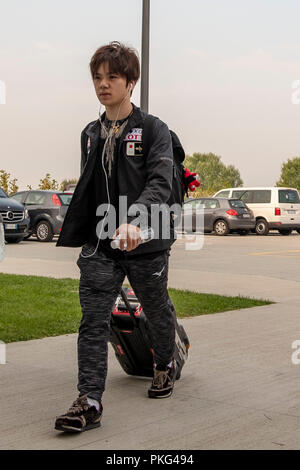 Bergamo Italien Mailand, Italien. 13 Sep, 2018. Shoma Uno (JPN) Eiskunstlauf: Lombardia Trophy 2018, Männer Praxis im Eislabor Arena in Bergamo Italien Mailand, Italien. Credit: Enrico Calderoni/LBA SPORT/Alamy leben Nachrichten Stockfoto