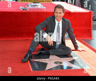 Los Angeles, USA. September 13, 2018: Eric McCormack auf dem Hollywood Walk of Fame Star Zeremonie zu Ehren' & Grace' Stern Eric McCormack. Credit: Sarah Stewart/Alamy leben Nachrichten Stockfoto