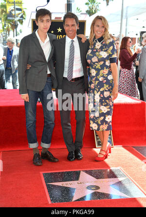 Los Angeles, USA. September 13, 2018: Eric McCormack, Finnigan McCormack & Janet Holden auf dem Hollywood Walk of Fame Star Zeremonie zu Ehren' & Grace' Stern Eric McCormack. Credit: Sarah Stewart/Alamy leben Nachrichten Stockfoto