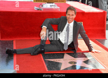 Los Angeles, USA. September 13, 2018: Eric McCormack auf dem Hollywood Walk of Fame Star Zeremonie zu Ehren' & Grace' Stern Eric McCormack. Credit: Sarah Stewart/Alamy leben Nachrichten Stockfoto