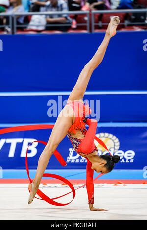 Sofia, die Türkei. September 13, 2018: anna-marie Ondaatje von Sri Lanka bei rhythmischen Turn-WM in der Arena Armeec in Sofia am 36. Abb. Rhythmische Gymnastik Weltmeisterschaften. Ulrik Pedersen/CSM Credit: Cal Sport Media/Alamy leben Nachrichten Stockfoto